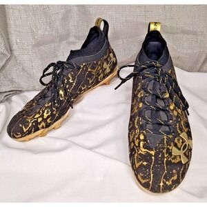 UNDER ARMOUR 8 M Spotlight Lux Football Cleats Black & Metallic Gold Color 8M